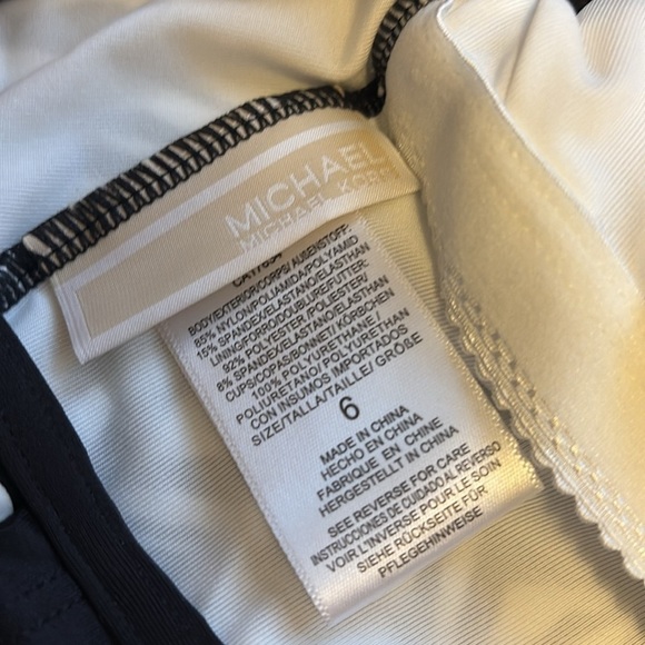 Michael Kors One Piece Swimsuit High Cut Zebra Print Black & White Size 6 New - Picture 4 of 5